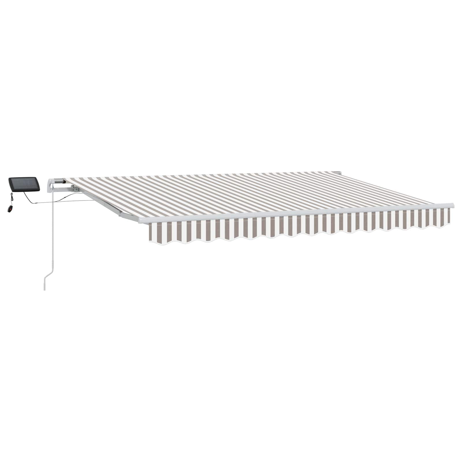 Markise Manuell Einziehbar mit LED 300x250 cm Blau und Weiß