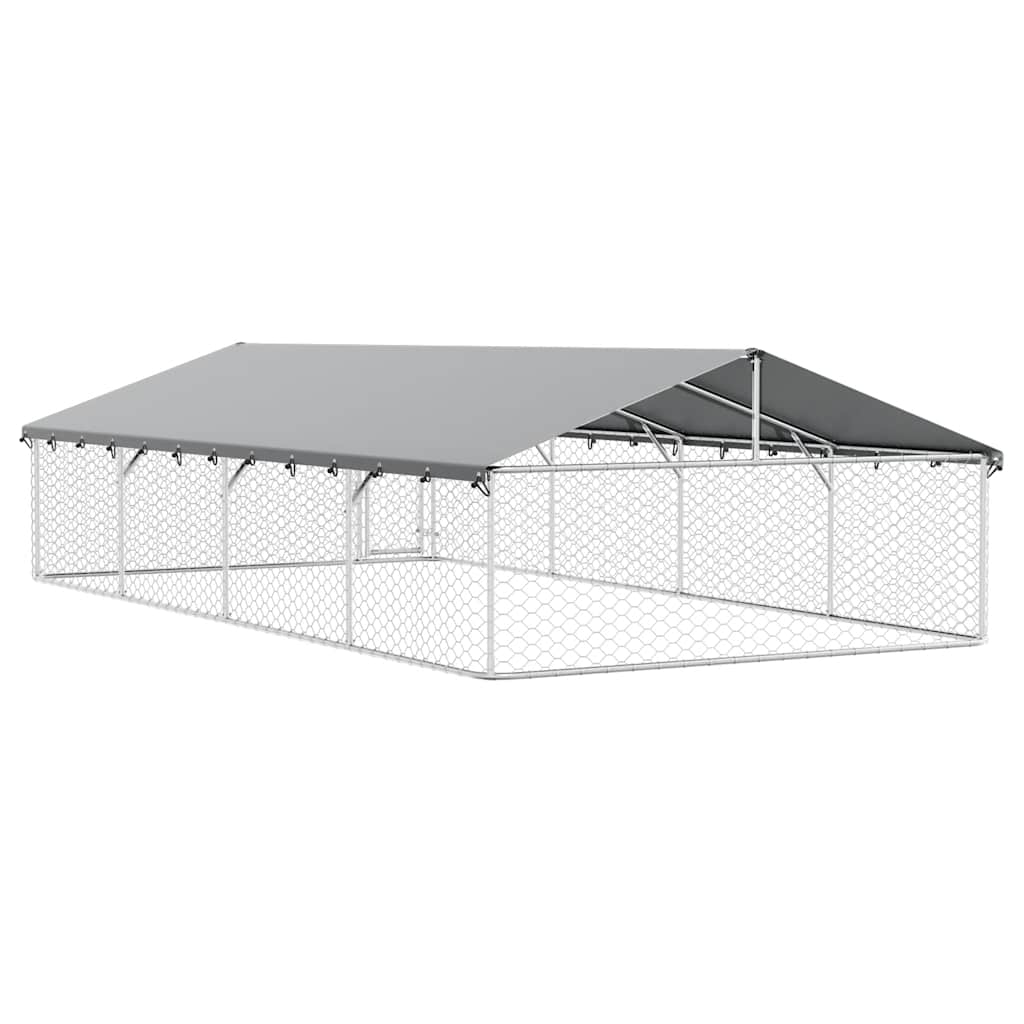 Outdoor-Hundezwinger mit Dach 400x200x150 cm