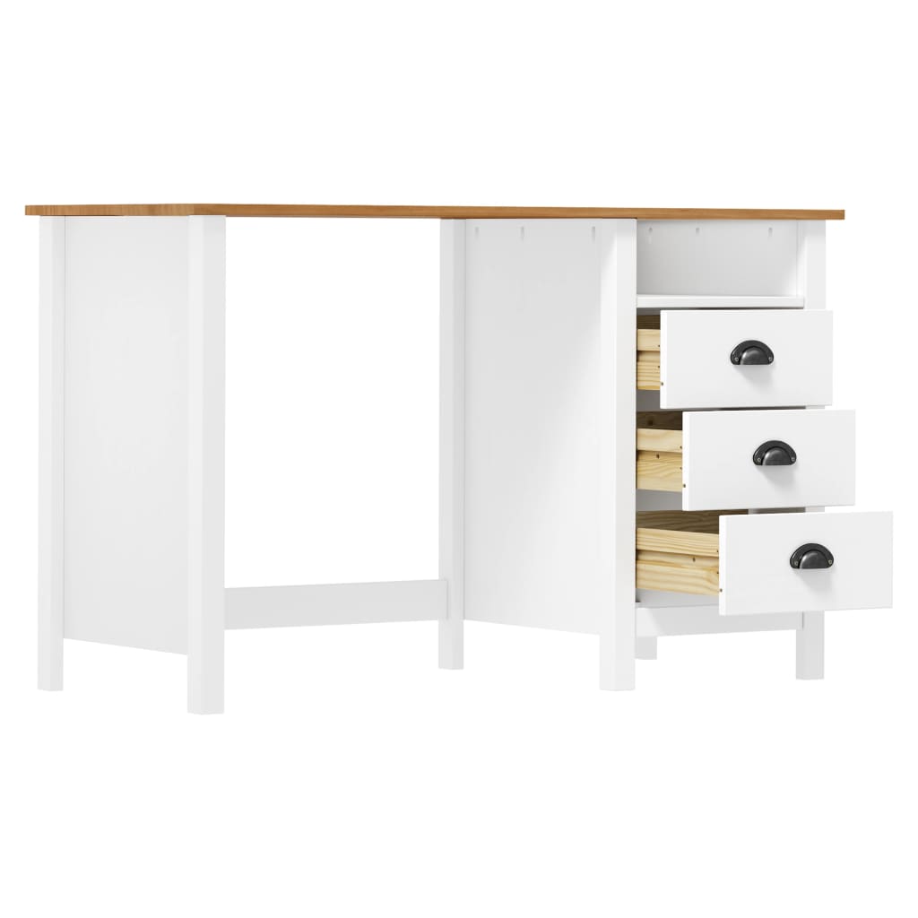 Schreibtisch Hill mit 3 Schubladen 120×50×74 cm Kiefernholz