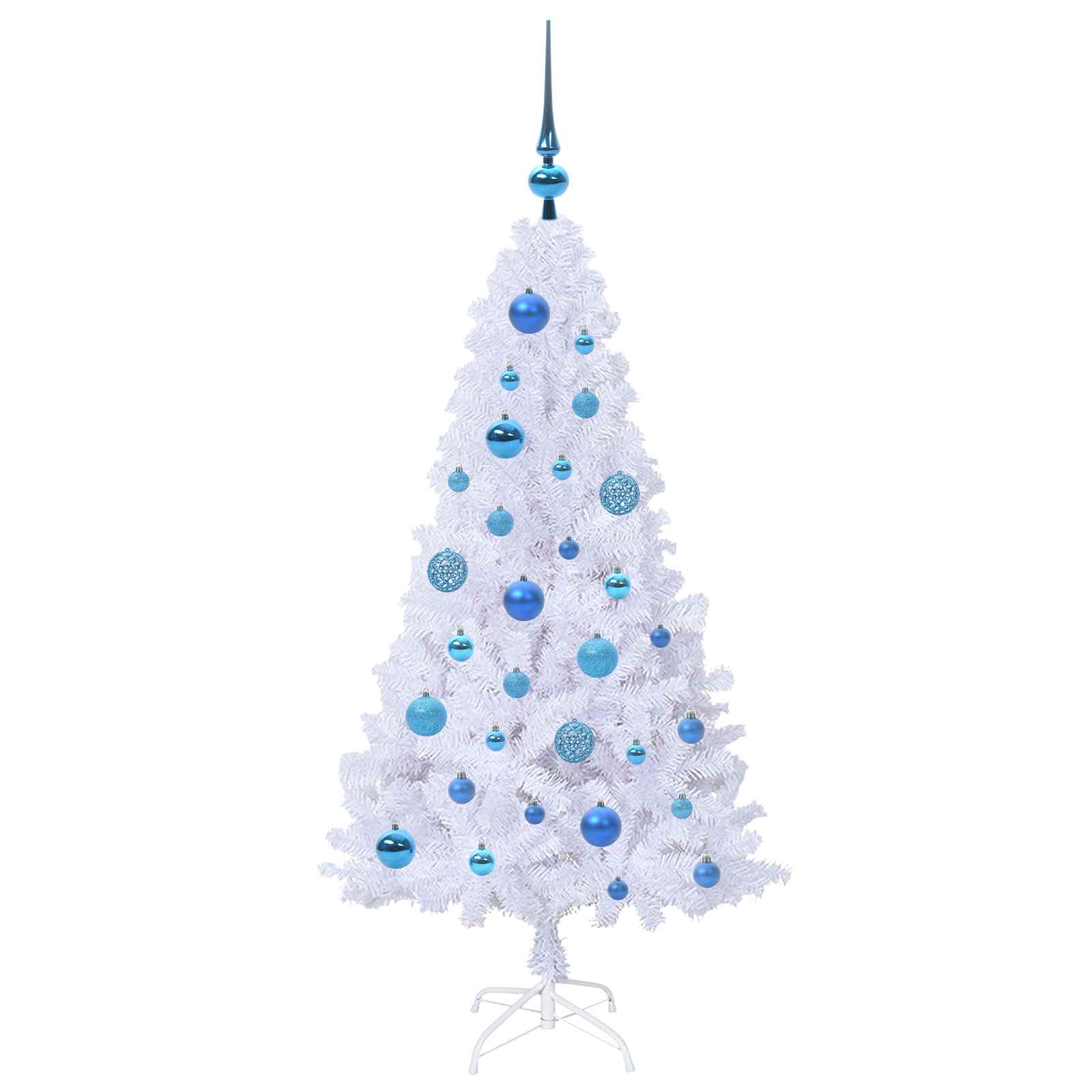 Künstlicher Weihnachtsbaum Weiß 120 cm PVC und Stahl