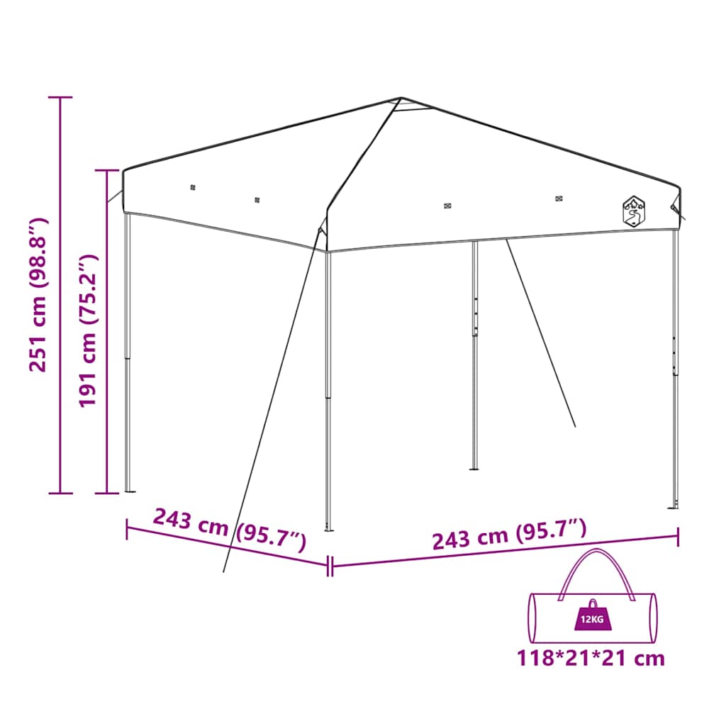 Pavillon-Zelt Blau 243 x 243 x 251 cm Stoff