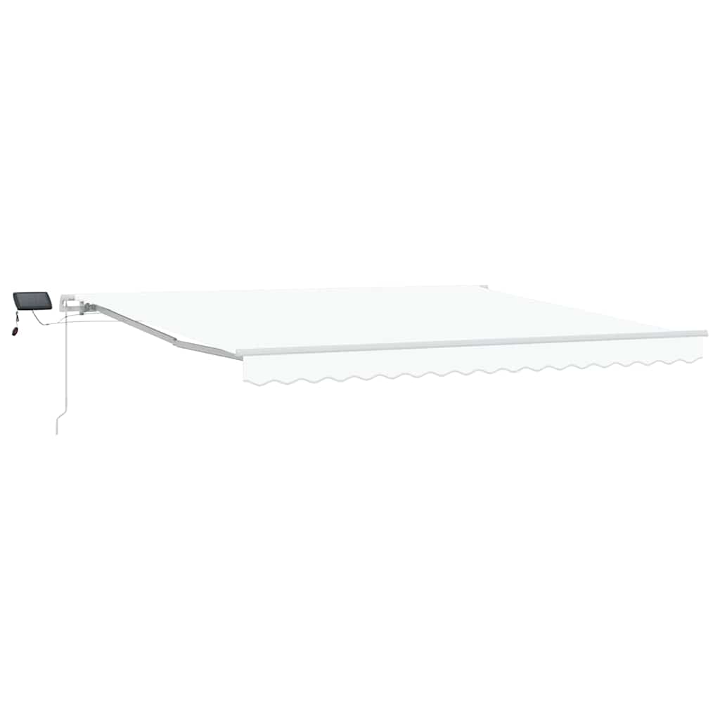 Markise Manuell Einziehbar mit LED 300x250 cm Blau und Weiß