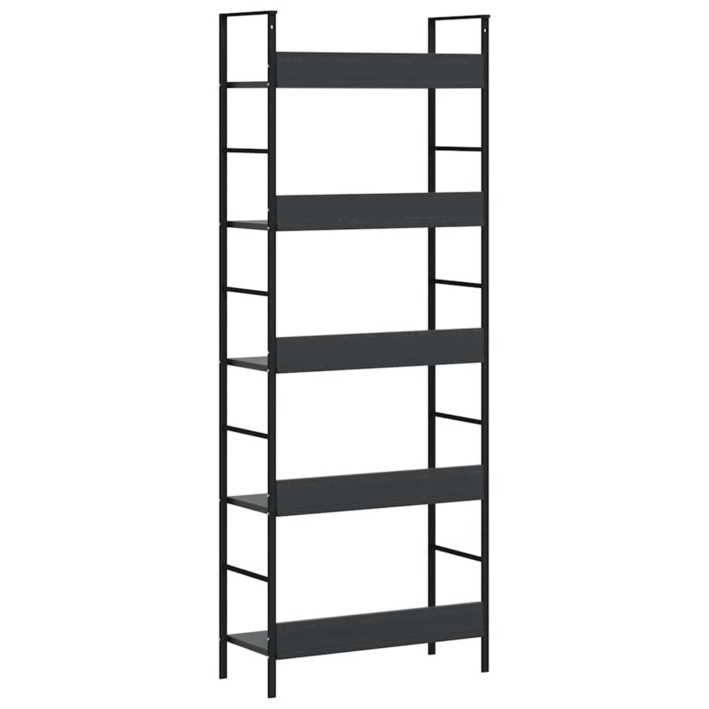 Bücherregal 3 Regalböden Schwarz 60×27,6×90,5 cm Holzwerkstoff