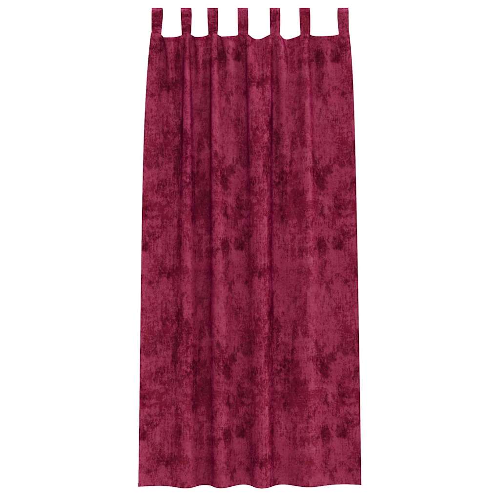 Samtvorhänge mit Vorhängen 2 pcs Weinrot 140 x 140 cm Samt