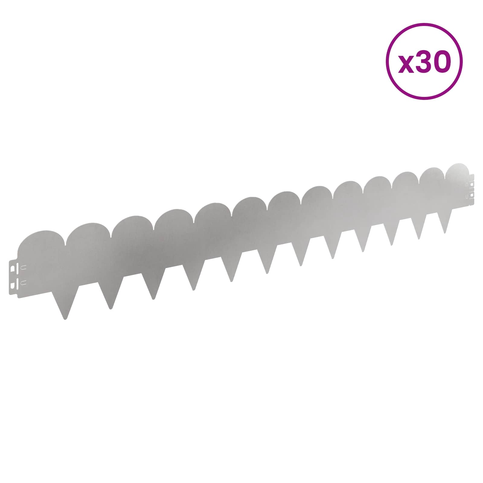 Raseneinfassung 10 pcs 103 x 15 cm Stahl Schwarz