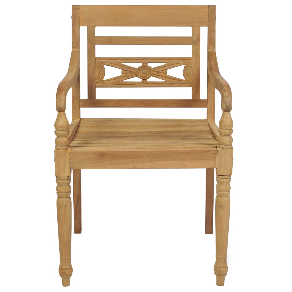 Batavia-Stühle 2 Stk. mit Polstern Massivholz Teak