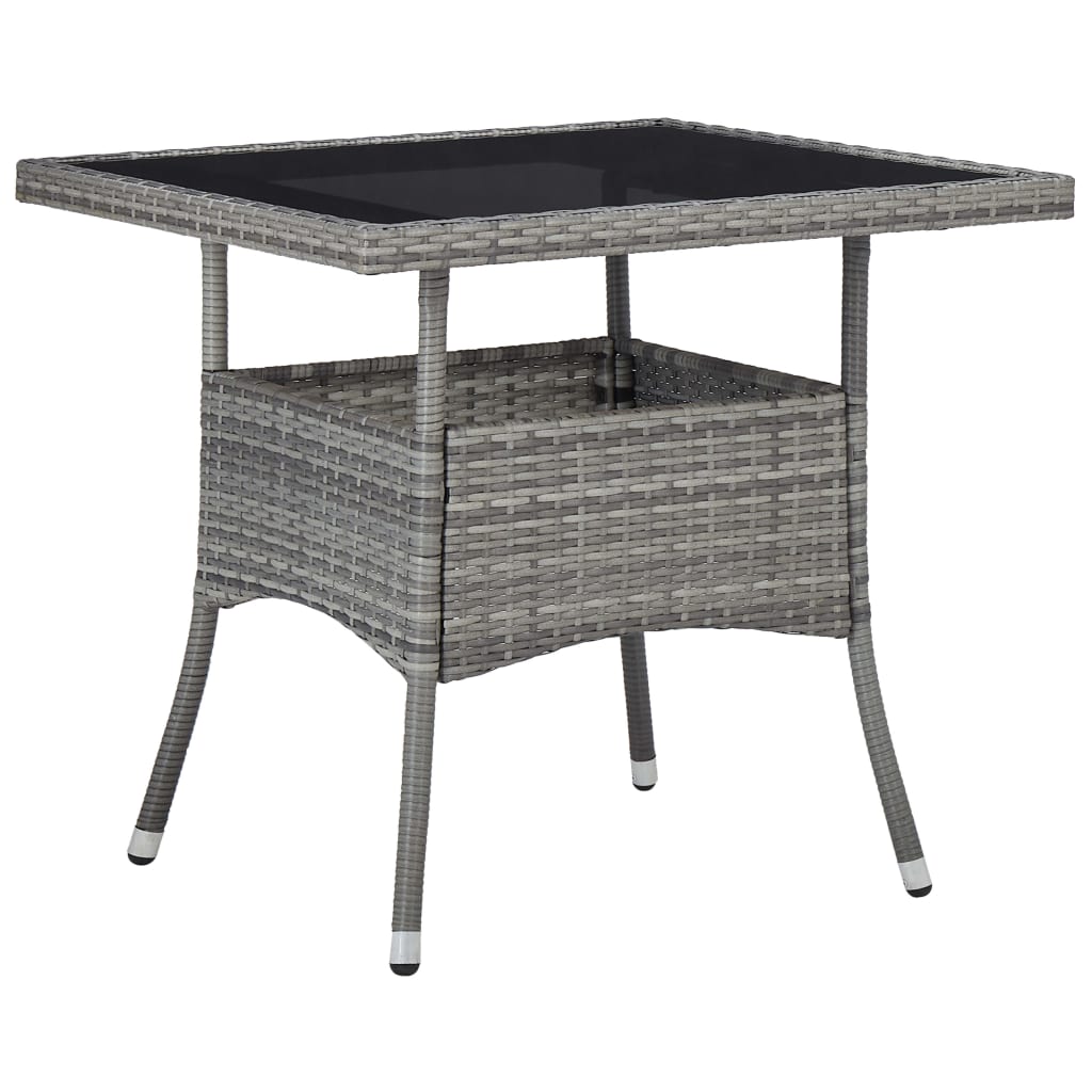 Garten-Esstisch Braun Poly Rattan