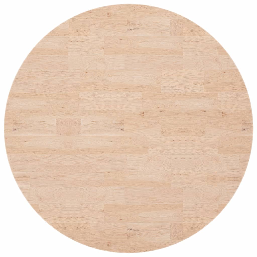 Runde Tischplatte Ø30x1,5 cm Unbehandeltes Massivholz Eiche