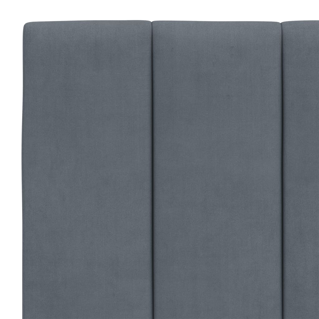 Bett mit Matratze "Hanko" Hellgrau 80x200 cm Samt