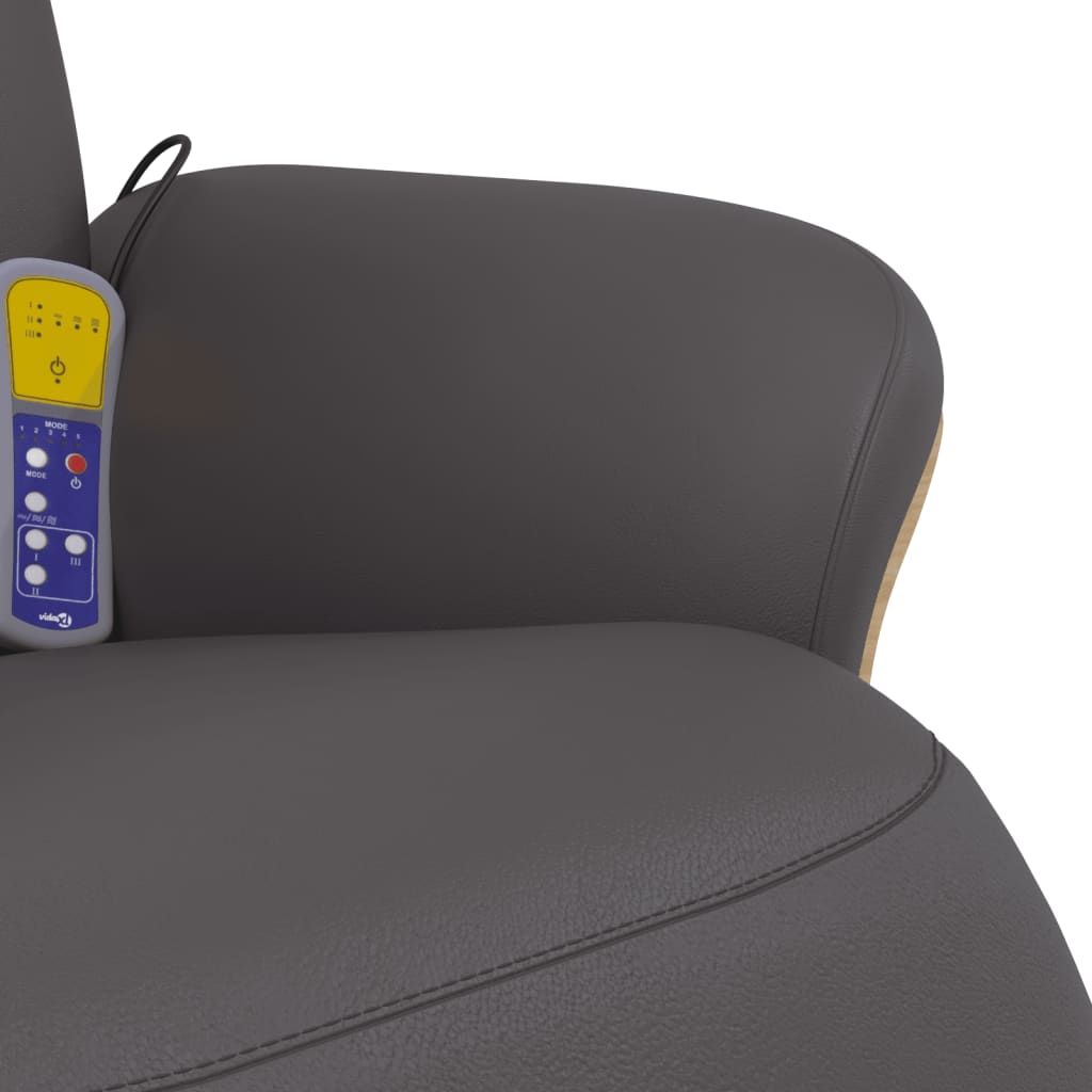 Massagesessel mit Fußteil Creme Kunstleder