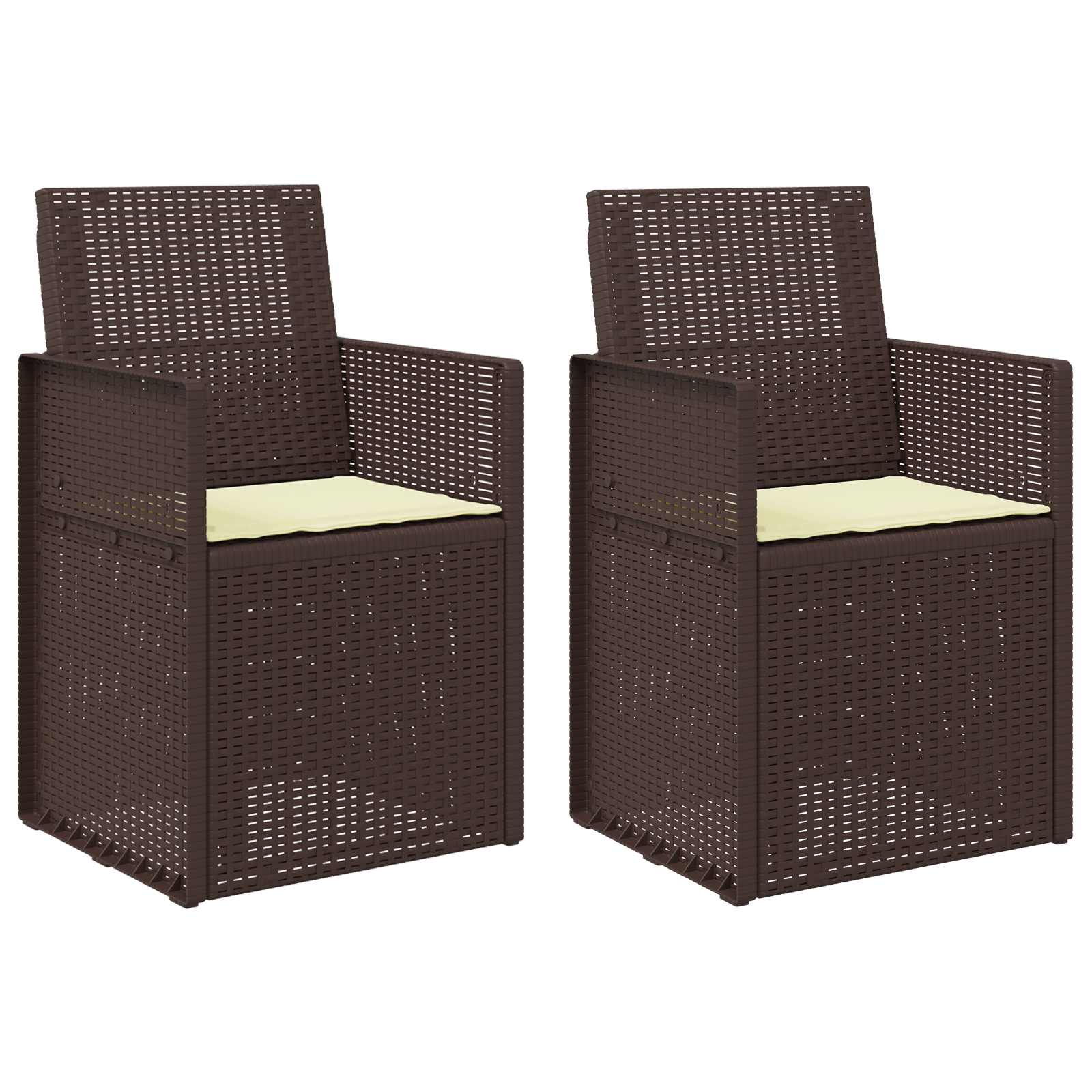 Garten Esszimmerstühle 2 pcs Weiß und Hellgrau PP