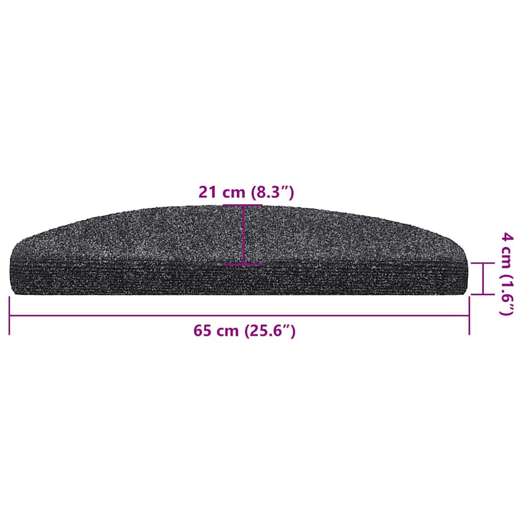 Stufenmatten Selbstklebend 15 Stk. 56x17x3 cm Hellbraun Halbrund