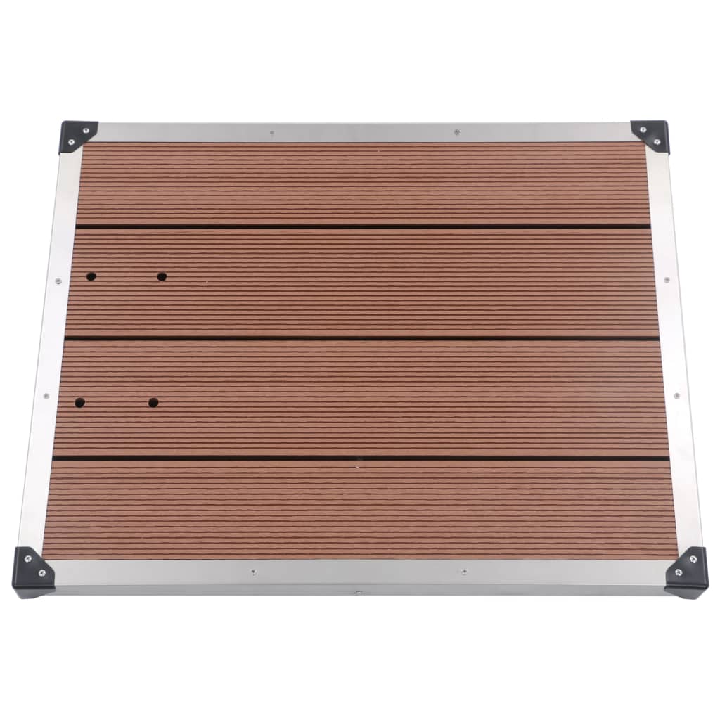 Garten-Duschwanne WPC Edelstahl 110 x 62 cm Braun