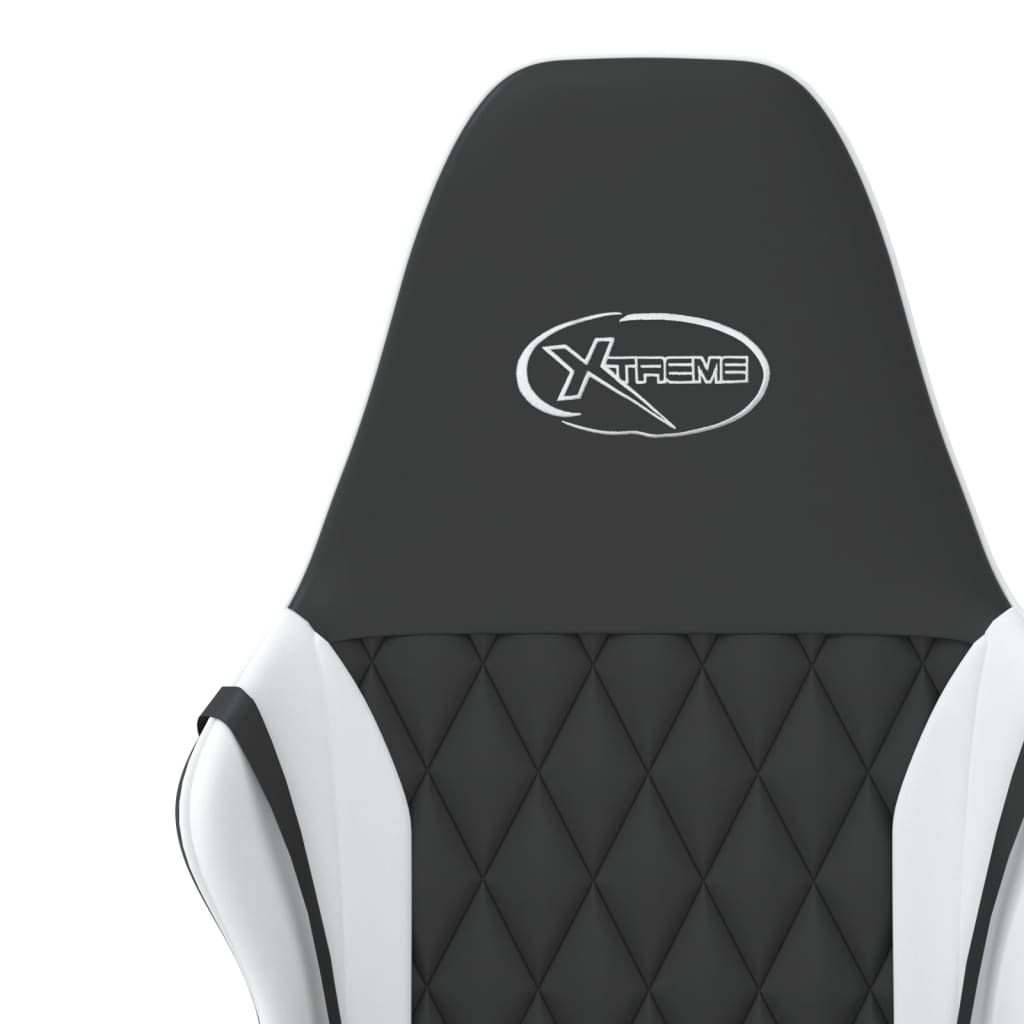 Gaming-Stuhl mit Massagefunktion Schwarz und Blau Kunstleder