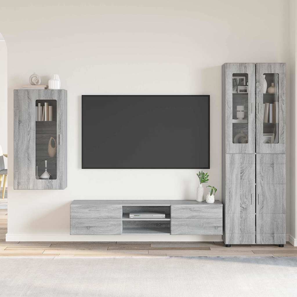 Highboard mit Regal FLORIN Weiß 60 x 35 x 182 cm Holzwerkstoff