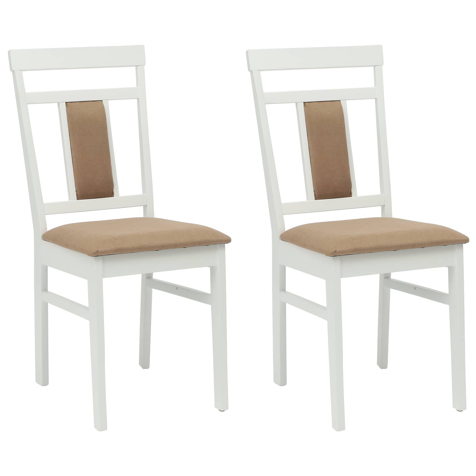 Esszimmerstuhl 2 pcs Hellbraun und hell Massives Gummiholz