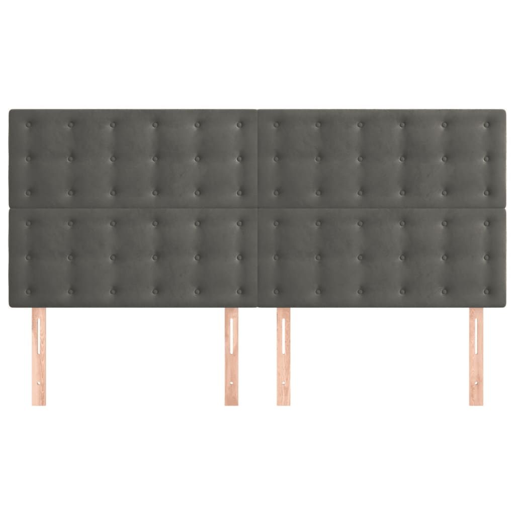 Kopfteil Hellgrau 80x5x118/128 cm Samt