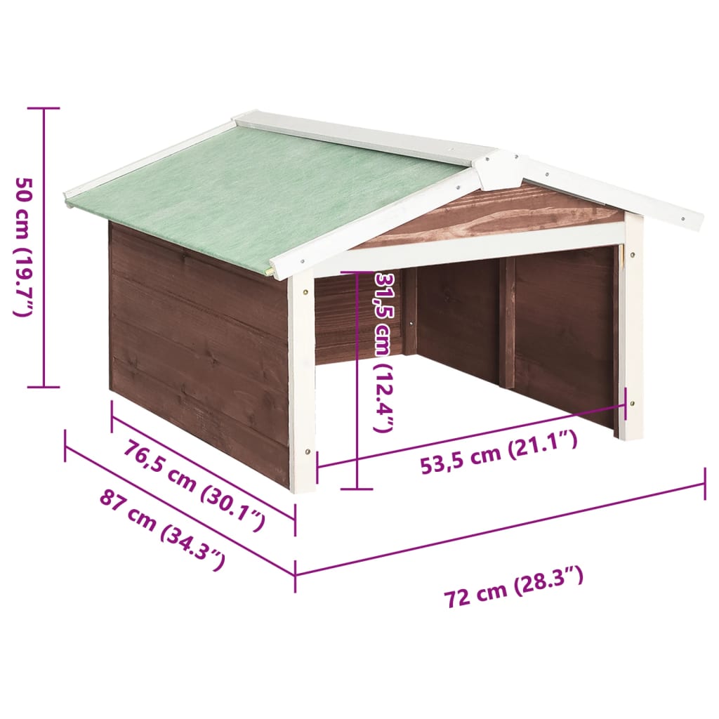 Roboter-Rasenmäher Garage 72x87x50 cm Grau Weiß Tannenholz