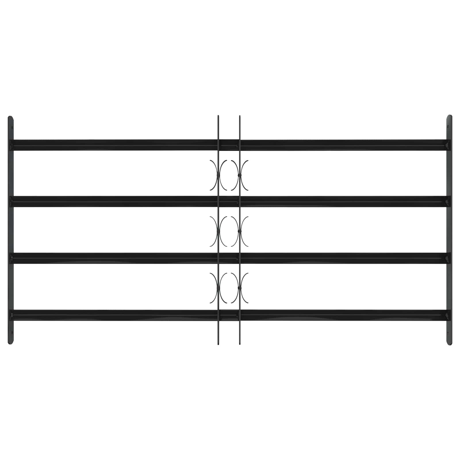 Fenstergitter 76 x 30 cm Pulverbeschichteter Stahl Schwarz