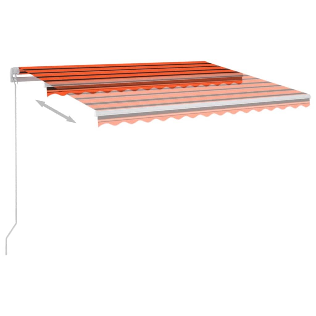 Markise Manuell Einziehbar mit LED 300x250 cm Blau und Weiß