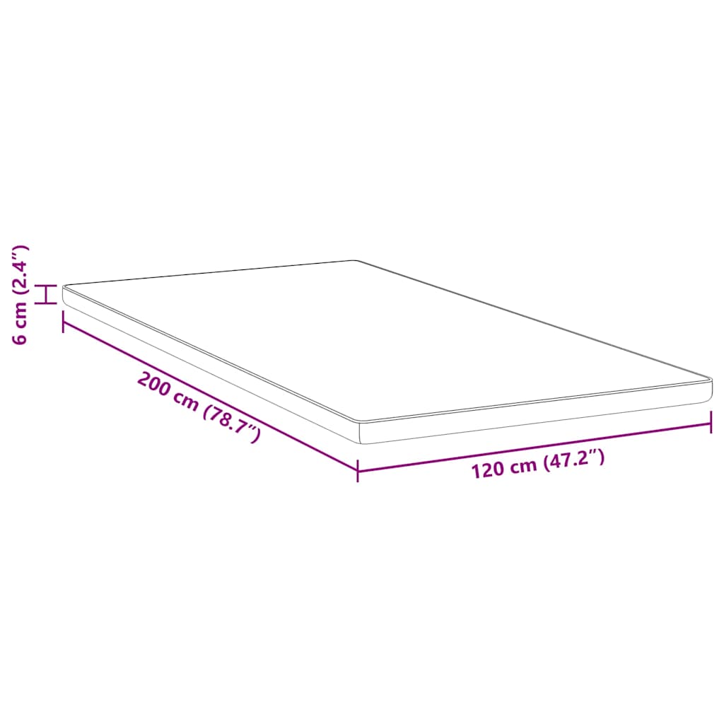 Matratzenauflage Weiß 70 x 200 cm Jacquard-Stoff