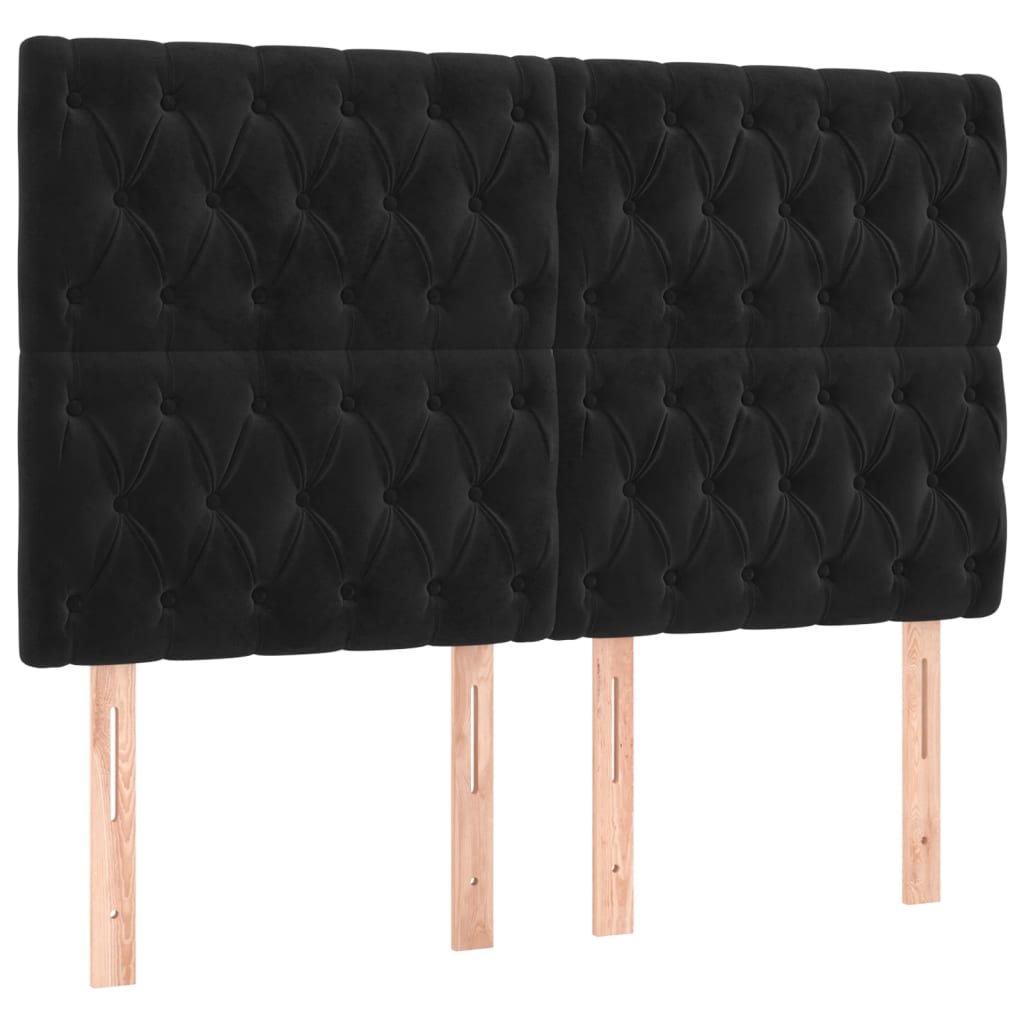 Kopfteil Hellgrau 80x7x118/128 cm Samt