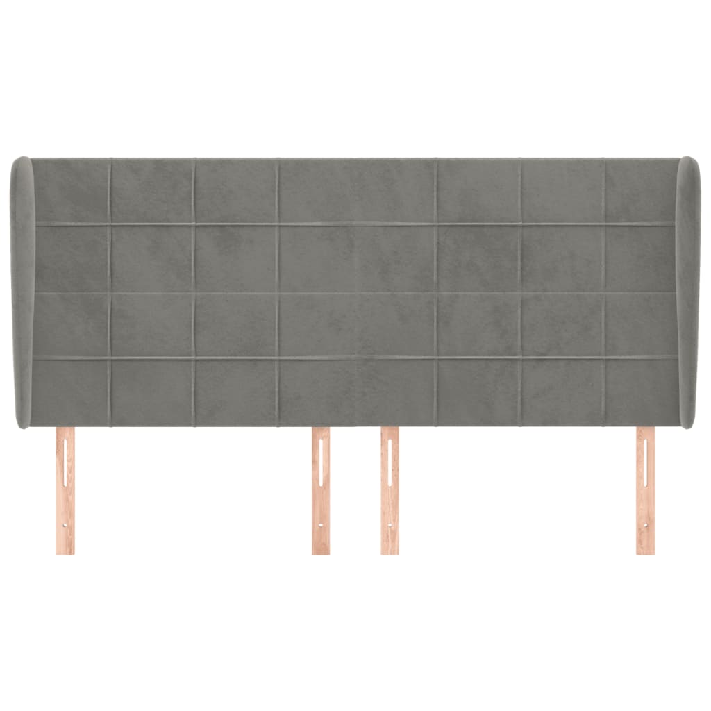 Kopfteil mit Ohren Dunkelblau 93x23x78/88 cm Samt