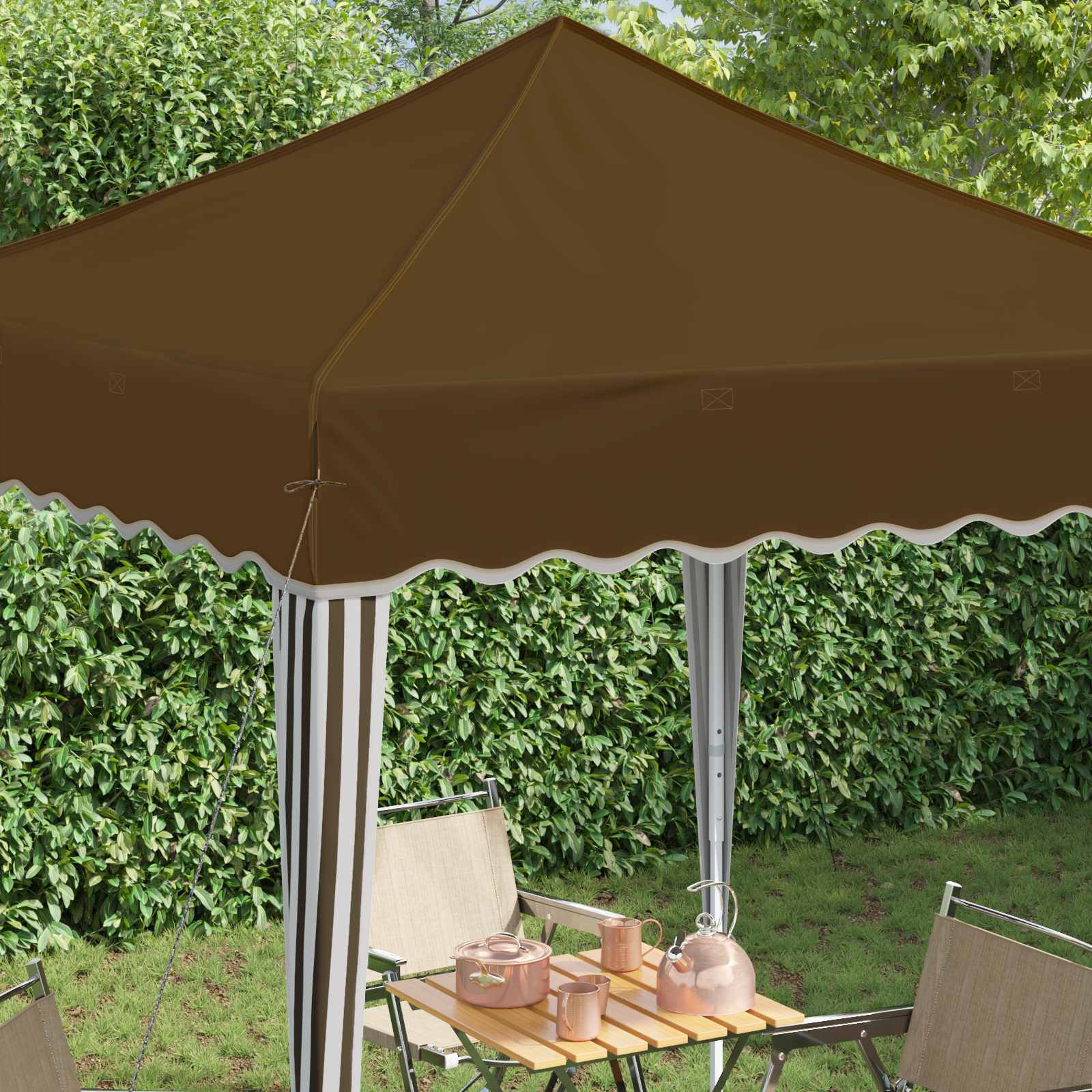 Pop-up Partyzelt 195 x 195 x 245 cm Creme Oxford-Stoff