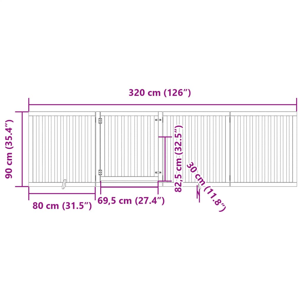 Hundegitter Faltbar 3 Paneele 150 cm Pappelholz