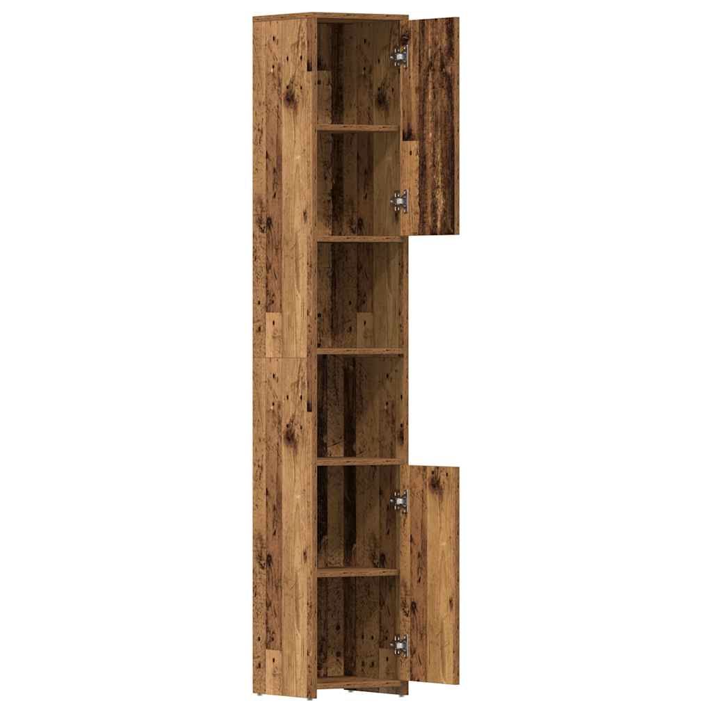 Badezimmerschrank Weiß 30x30x183,5 cm Holzwerkstoff
