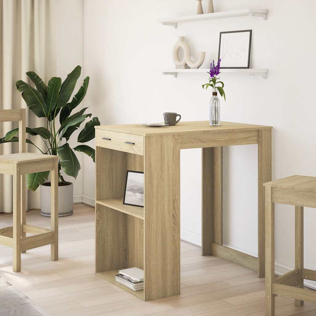 Bartisch Weiß 102x70x103,5 cm Holzwerkstoff