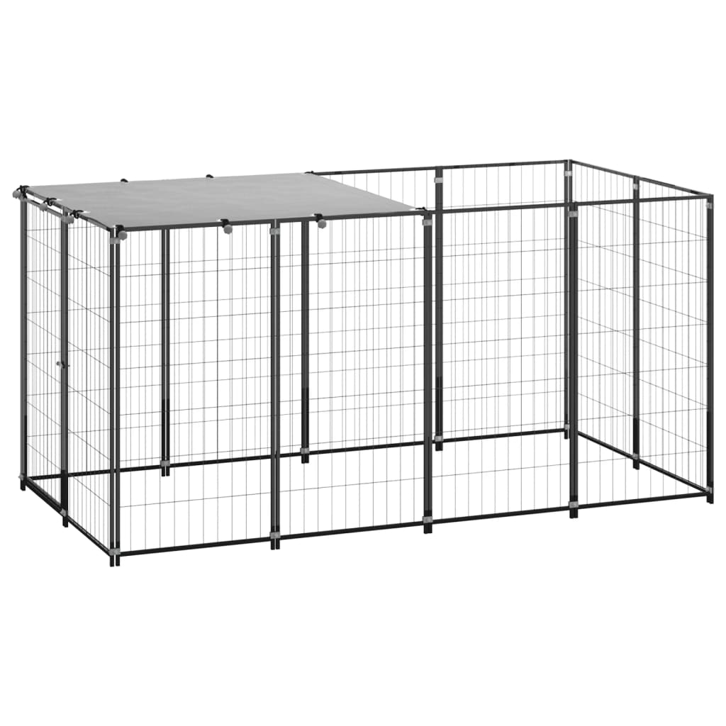 Hundezwinger 110x110x110 cm Stahl Schwarz