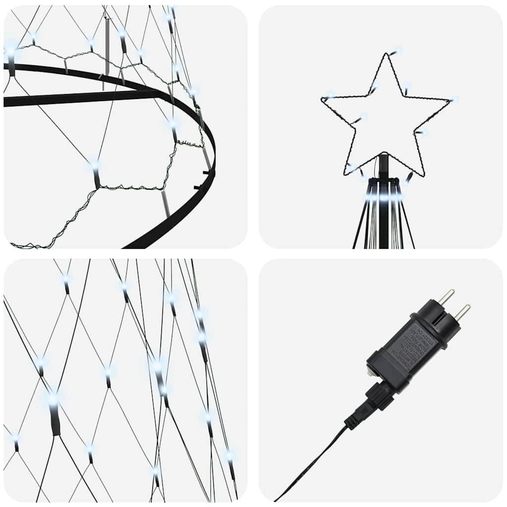 LED-Weihnachtsbaum mit 230 LEDs Mehrfarbig 184,5 cm Metall