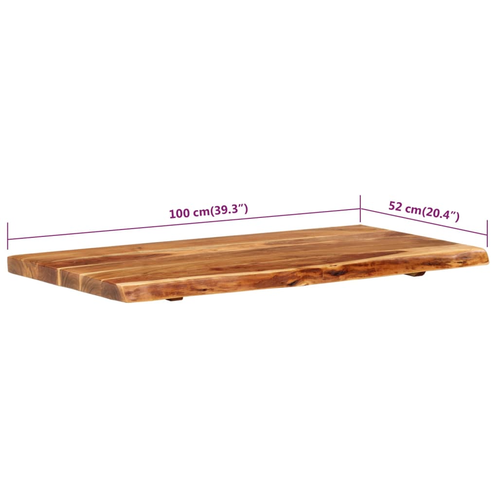 Badezimmer-Waschtischplatte Massivholz Akazie 100x52x2,5 cm