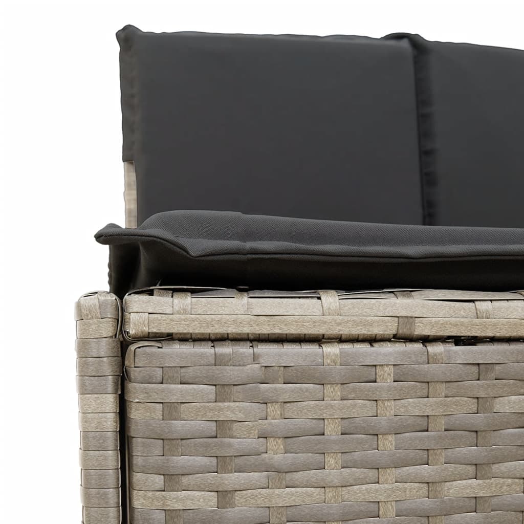 Whirlpool-Umrandung Schwarz Poly-Rattan und Massivholz Akazie