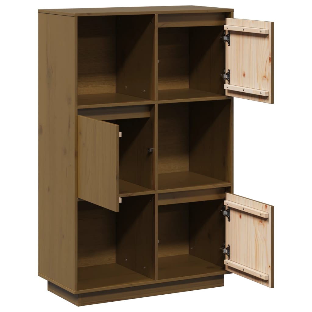 Highboard 74x35x117 cm Massivholz Kiefer
