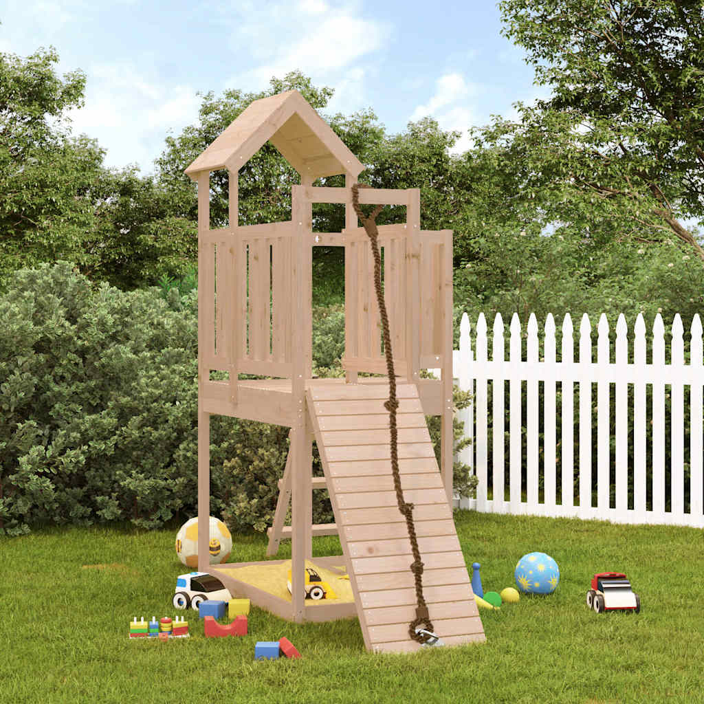 Spielturm mit Kletterwand Imprägniertes Kiefernholz