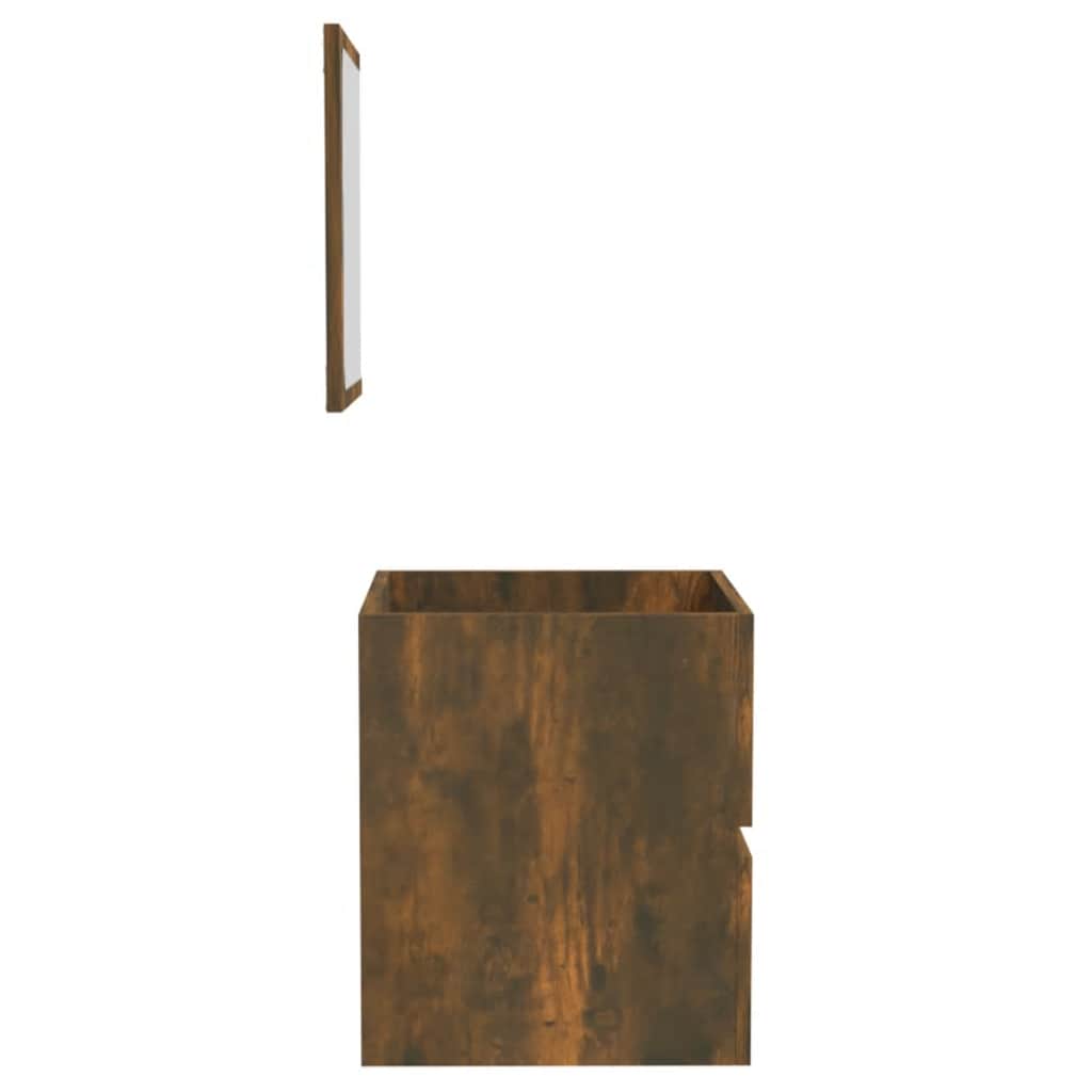 Badschrank mit Spiegel Weiß Holzwerkstoff