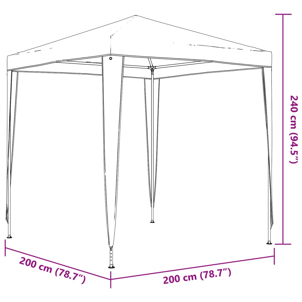 Party-Zelt 200 x 200 x 240 cm Rot PE und Stahl