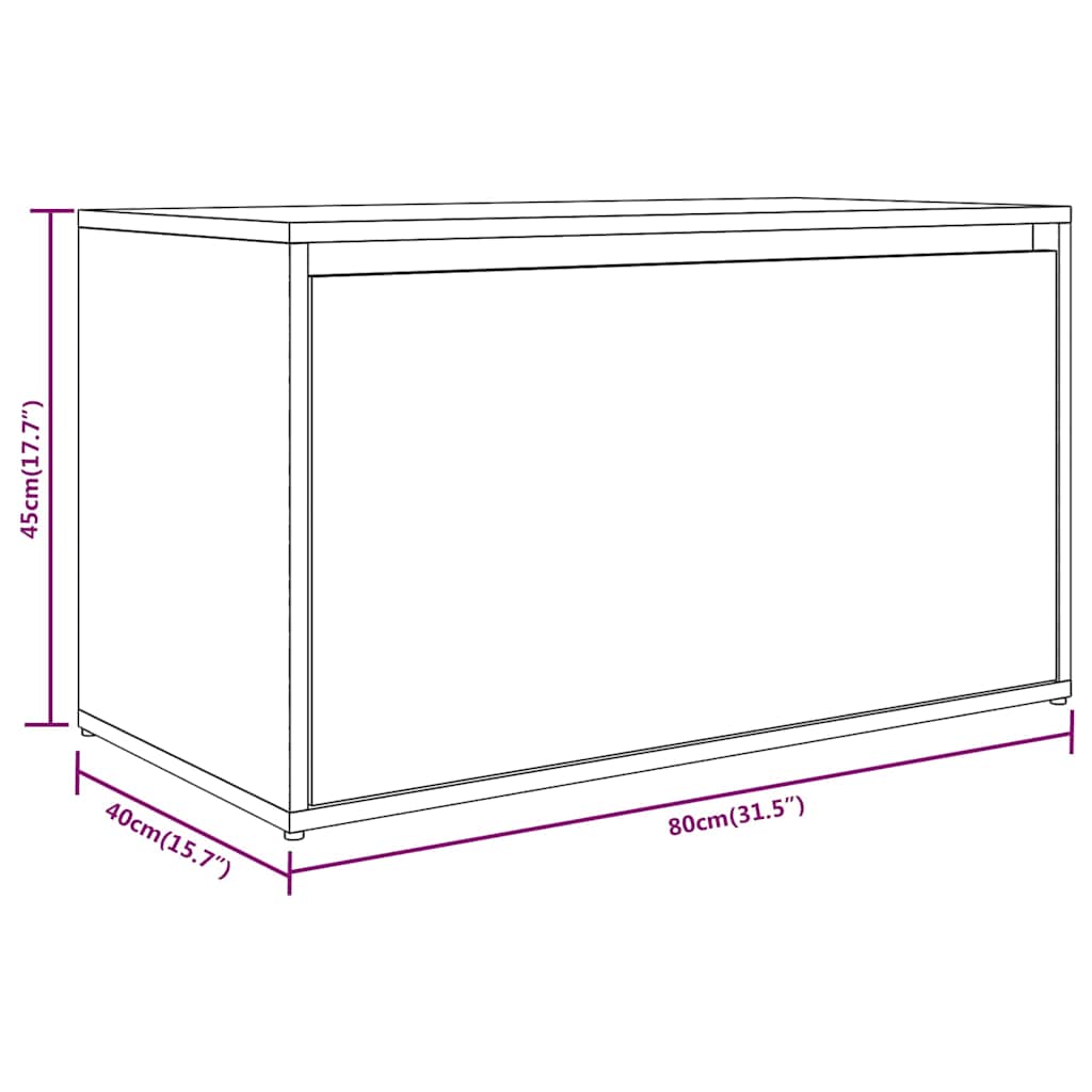 Flurbank 80x40x45 cm Weiß Holzwerkstoff