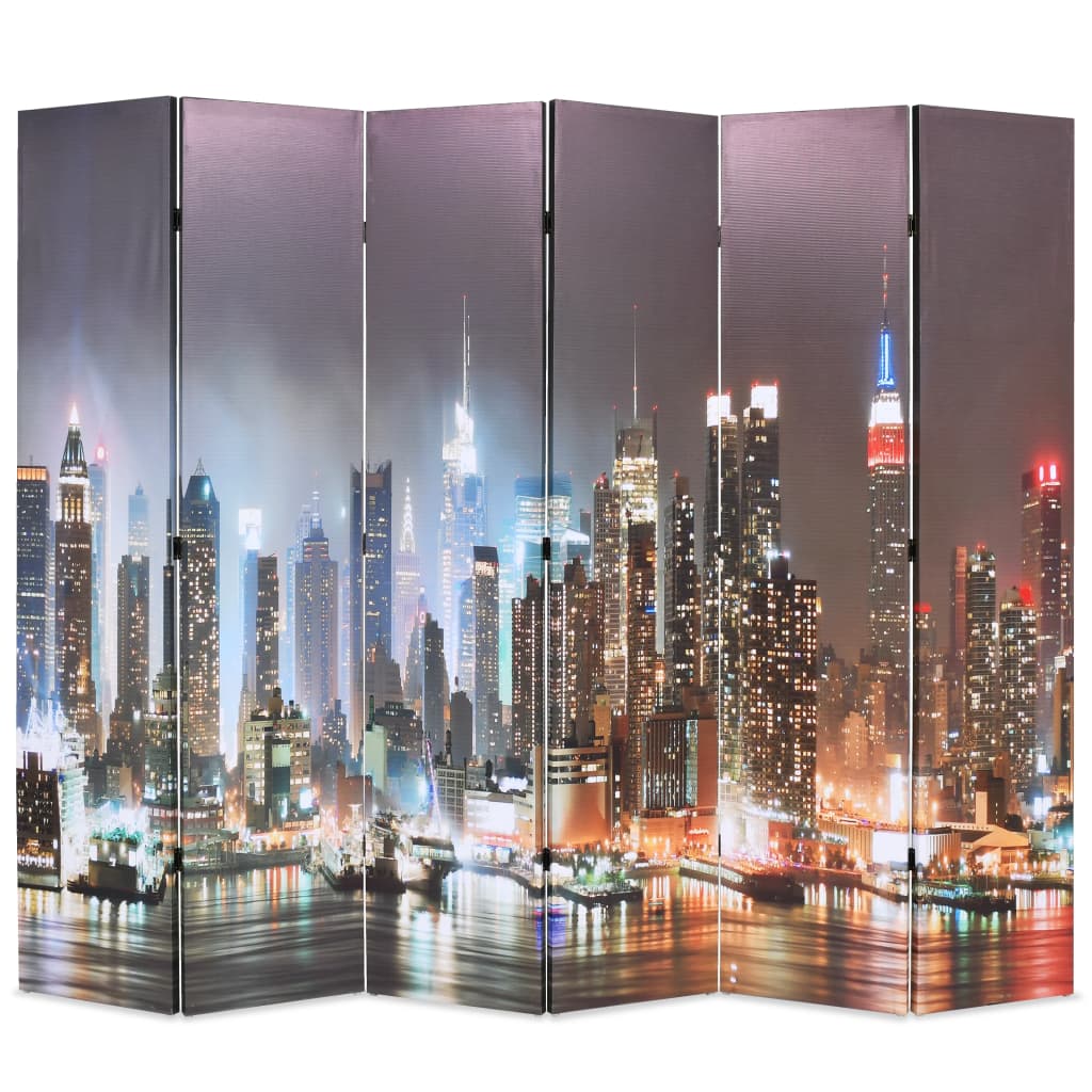 Raumteiler klappbar 120 x 170 cm New York bei Nacht