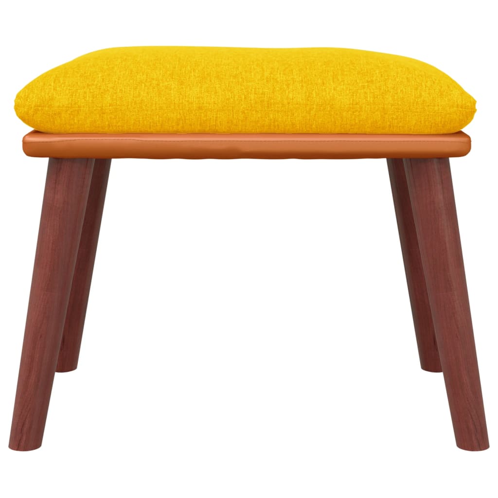 Fußhocker Hellgrau 45x29,5x35 cm Stoff und Kunstleder