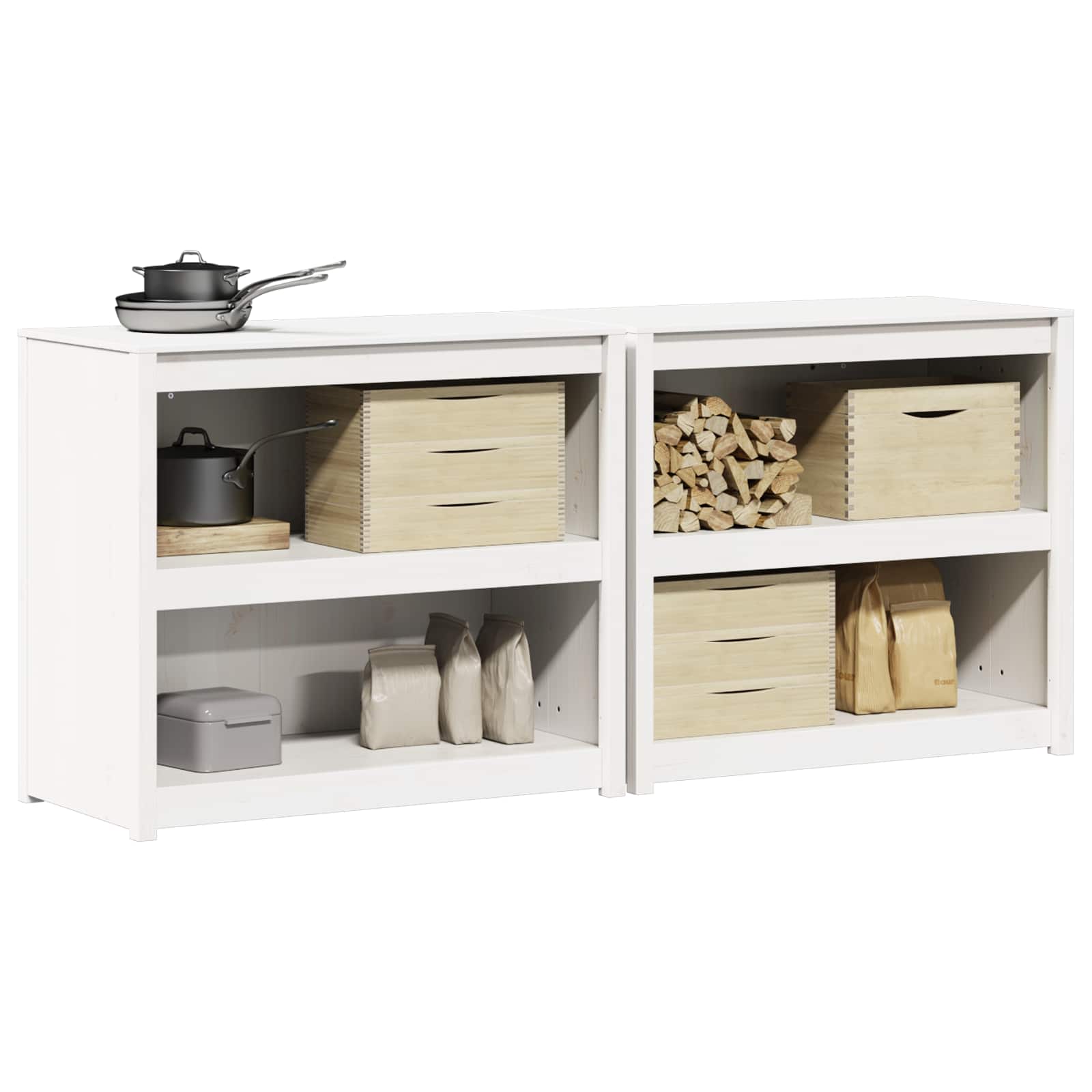Außenküchenschrank MEPPEL 2 pcs Natürlicher Douglas