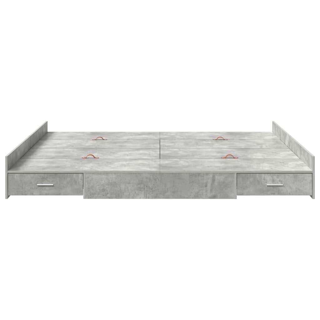Aufbewahrungsbettgestell Weiß 200 x 200 cm Holzwerkstoff