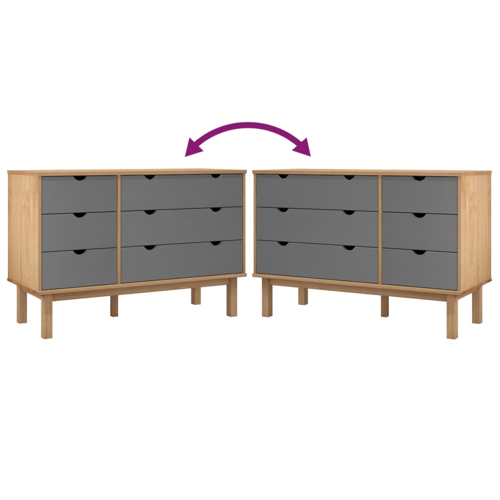 Schubladenschrank OTTA 111x43x73,5 cm Massivholz Kiefer