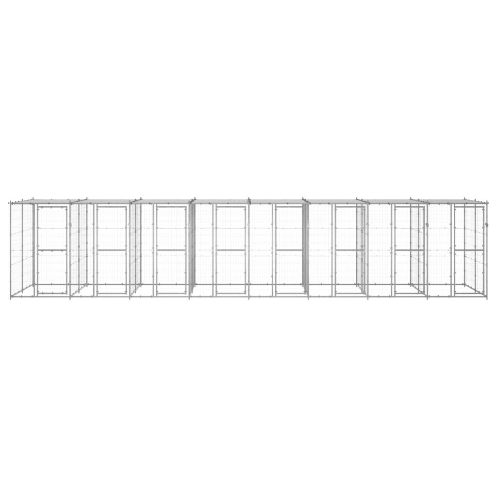 Outdoor-Hundezwinger Stahl mit Überdachung 110x220x180 cm