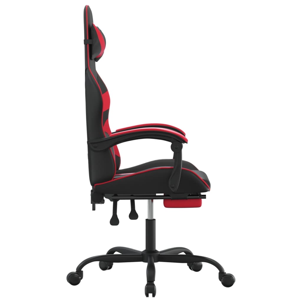 Gaming-Stuhl Drehbar Schwarz und Rot Kunstleder