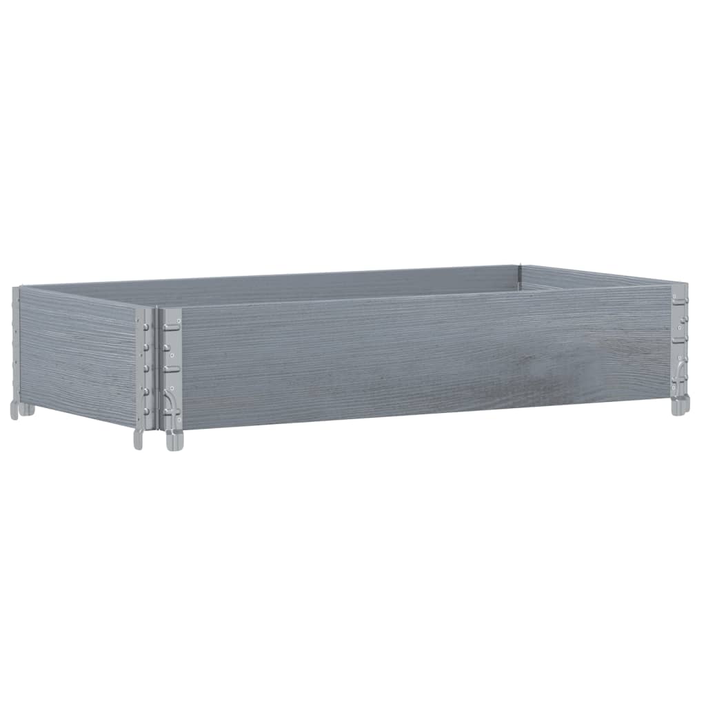 Paletten-Aufsatzrahmen Schwarz 80x60 cm Massivholz Kiefer