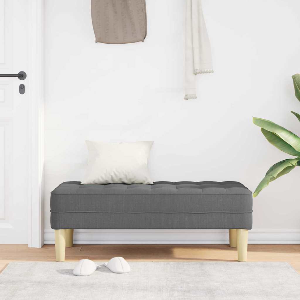 Bank mit Kissen Hellgrau 113 x 57 x 39 cm Stoff