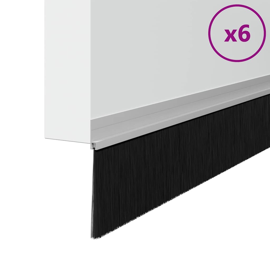 Selbstklebende Türbürstendichtungen 2 pcs Braun 100 cm